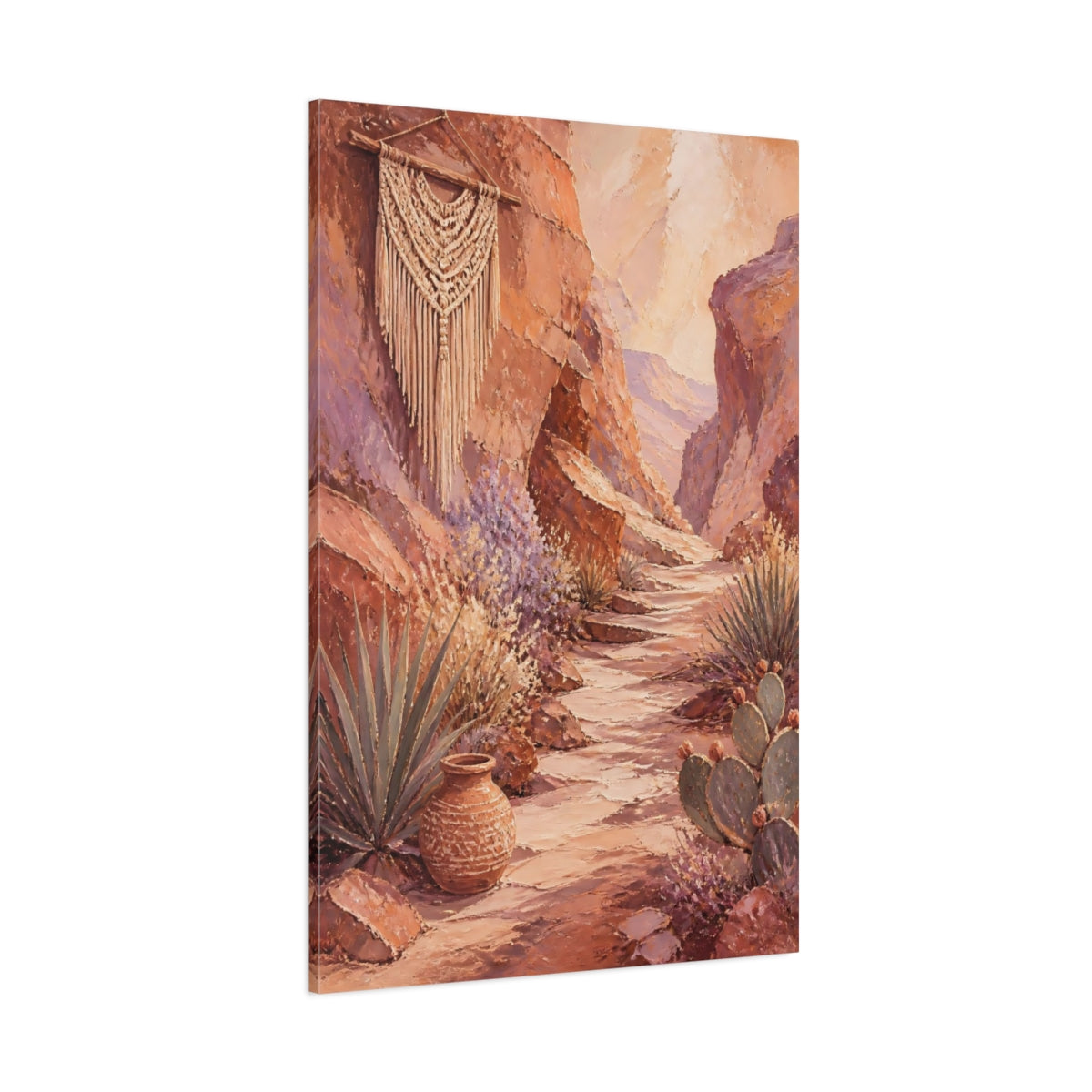 Side Mockup 1. Boho Canyon Passage shown as canvas print
