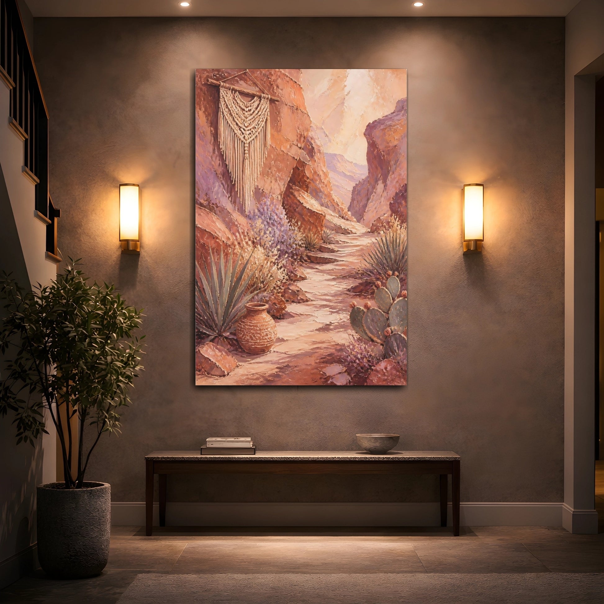 Mockup 2. Boho Canyon Passage shown as canvas print