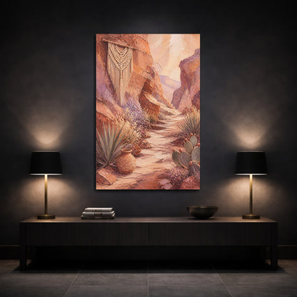 Mockup 3. Boho Canyon Passage shown as canvas print