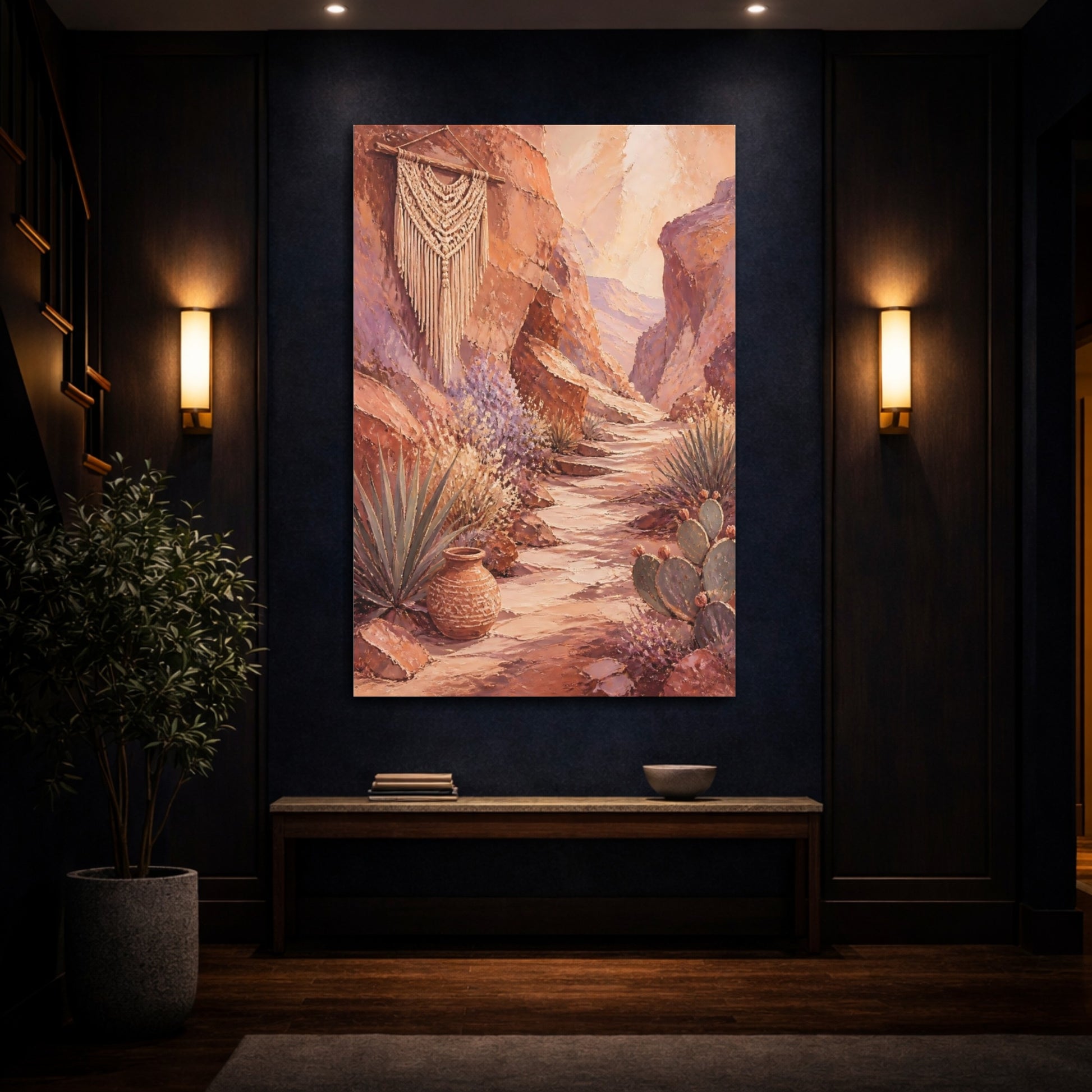 Mockup 4. Boho Canyon Passage shown as canvas print