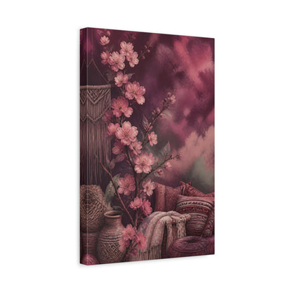 Side Mockup 4. Boho Cherry Blossom Branch shown as canvas print