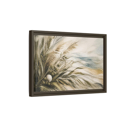 Side Mockup 5. Boho Coastal Grasses shown as framed canvas print