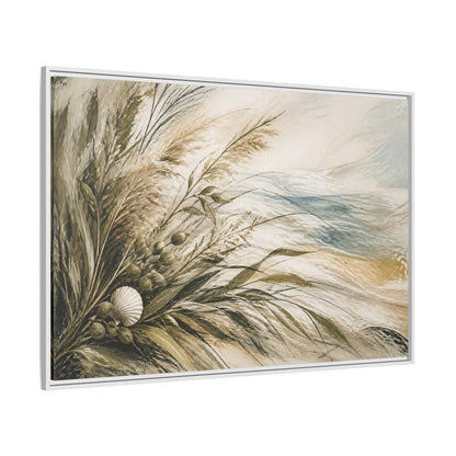 Side Mockup 7. Boho Coastal Grasses shown as framed canvas print