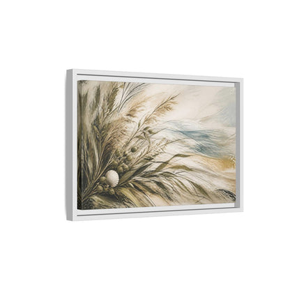 Side Mockup 4. Boho Coastal Grasses shown as framed canvas print