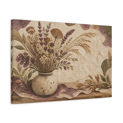 Side Mockup 3. Boho Dried Wildflower Vase shown as canvas print
