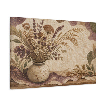 Side Mockup 2. Boho Dried Wildflower Vase shown as canvas print