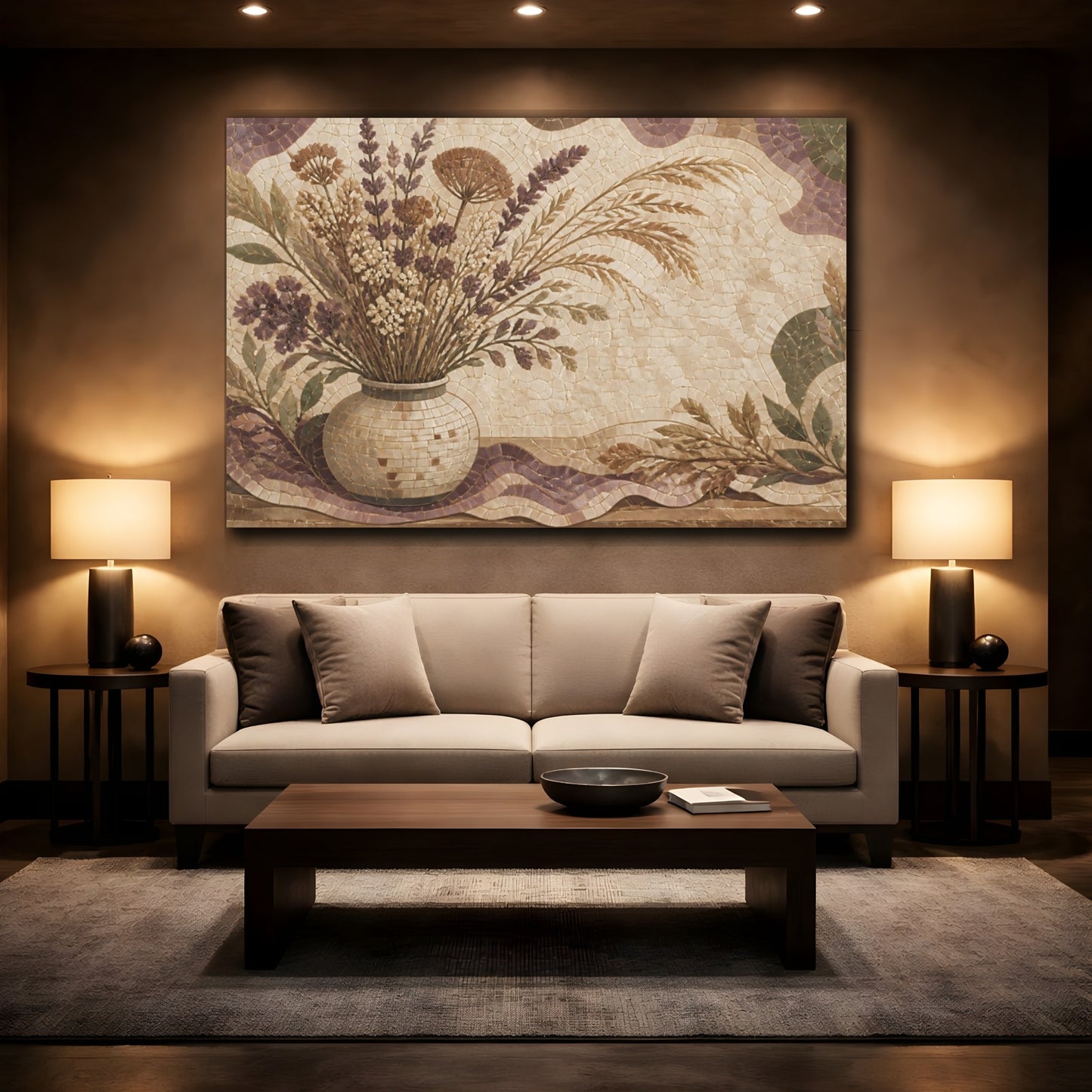 Mockup 2. Boho Dried Wildflower Vase shown as canvas print