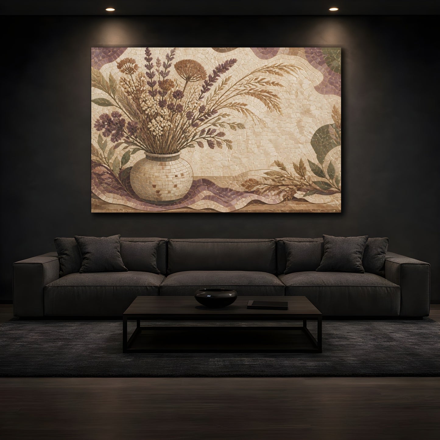 Mockup 3. Boho Dried Wildflower Vase shown as canvas print