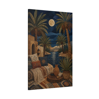 Side Mockup 1. Boho Palm Oasis shown as canvas print
