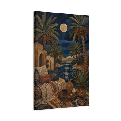 Side Mockup 3. Boho Palm Oasis shown as canvas print
