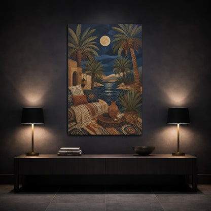 Mockup 3. Boho Palm Oasis shown as canvas print
