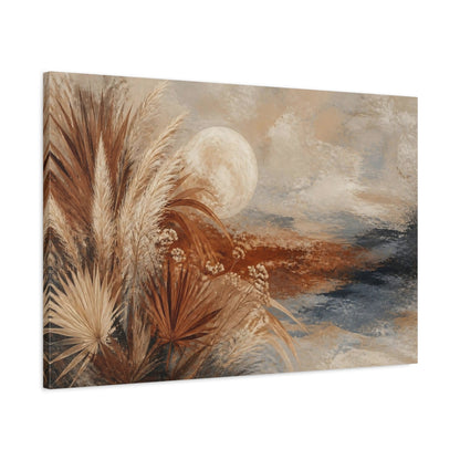 Main Mockup. Boho Pampas Moon shown as canvas print