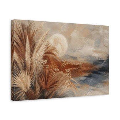 Side Mockup 4. Boho Pampas Moon shown as canvas print