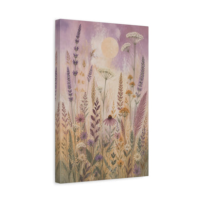 Side Mockup 4. Boho Wildflower Meadow shown as canvas print