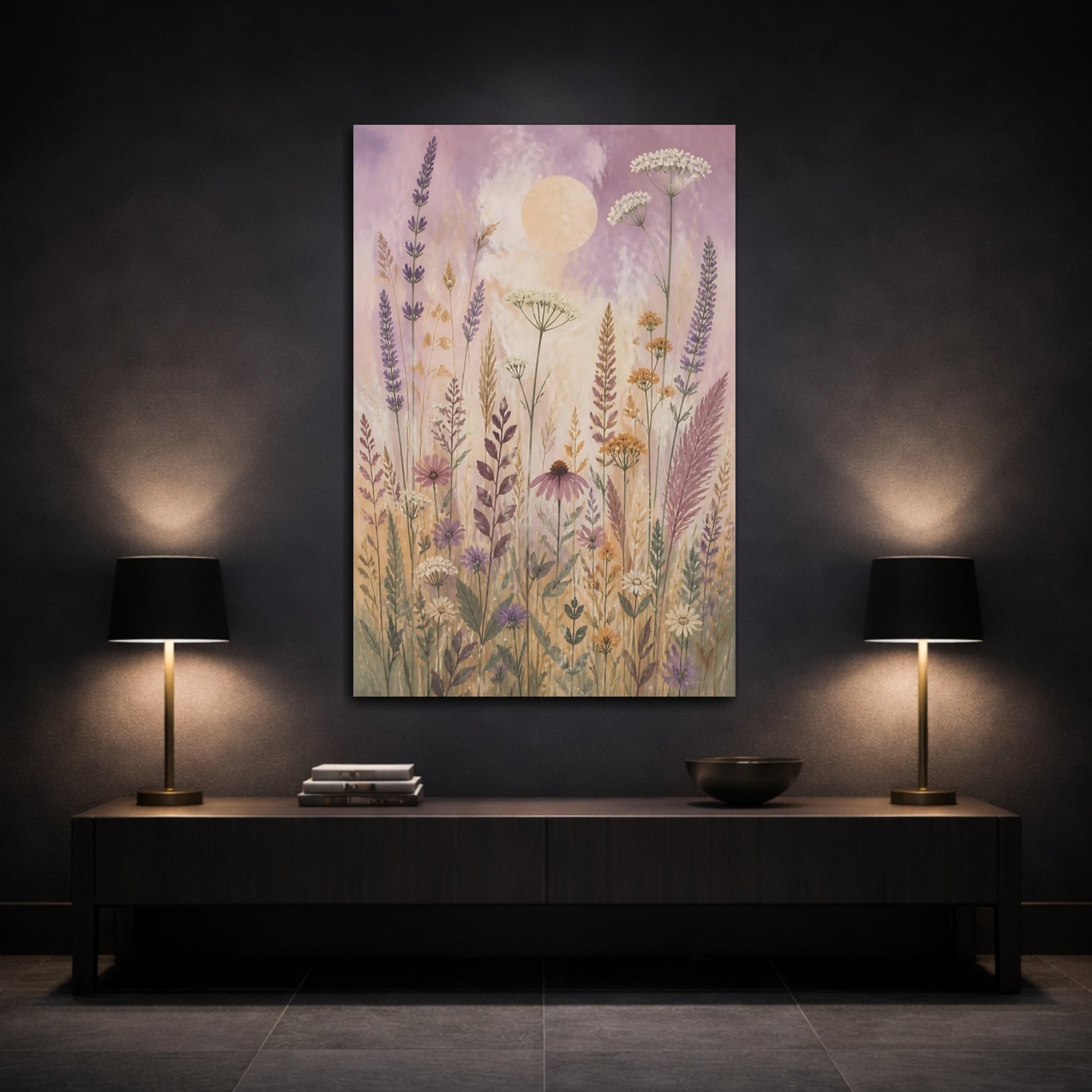 Mockup 3. Boho Wildflower Meadow shown as canvas print