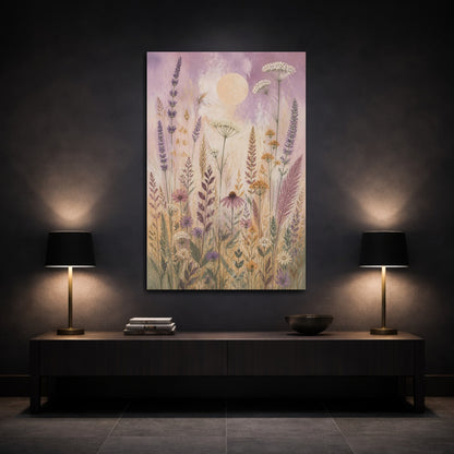 Mockup 3. Boho Wildflower Meadow shown as canvas print