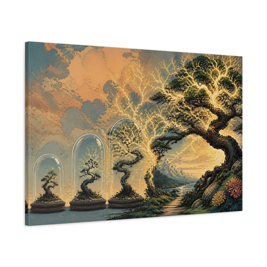Main Mockup. Bonsai Lightning Evolution shown as canvas print