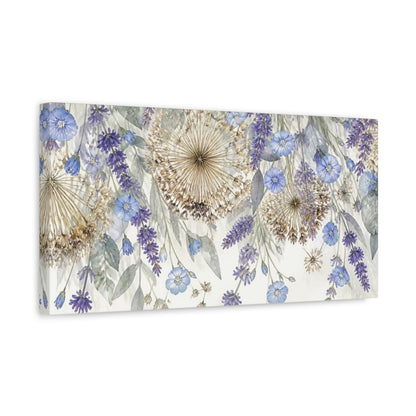 Side Mockup 3. Botanical Allium & Lavender Study shown as canvas print