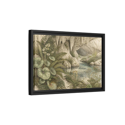Side Mockup 6. Botanical Cave Spring shown as framed canvas print