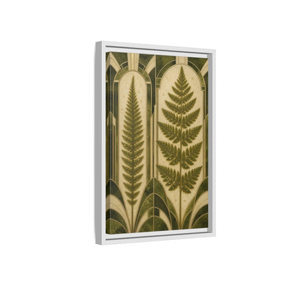 Side Mockup 4. Botanical Fern Frond shown as framed canvas print
