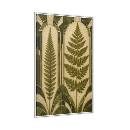 Side Mockup 7. Botanical Fern Frond shown as framed canvas print