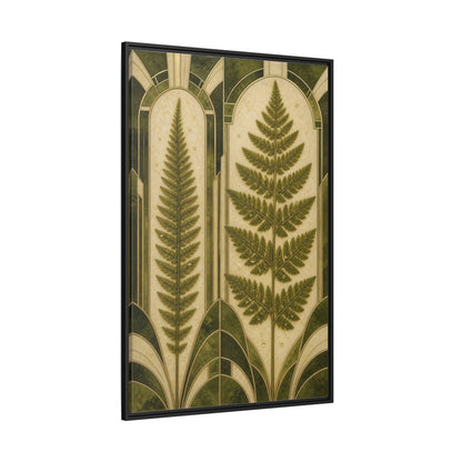 Side Mockup 12. Botanical Fern Frond shown as framed canvas print