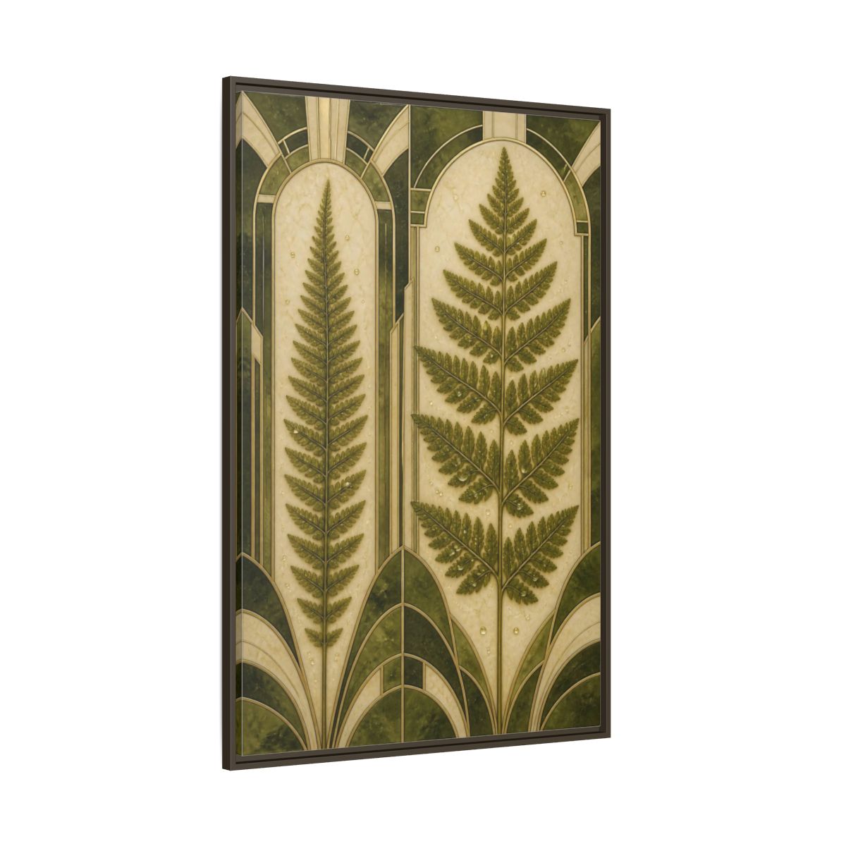 Side Mockup 8. Botanical Fern Frond shown as framed canvas print