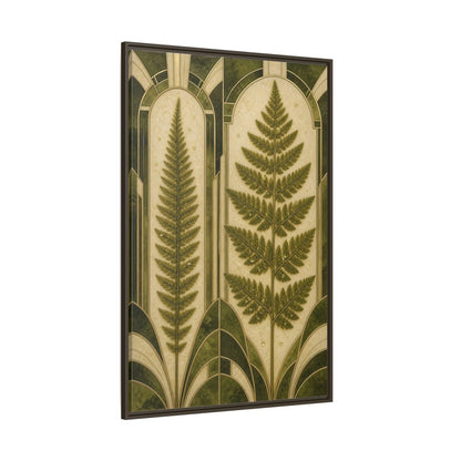 Side Mockup 8. Botanical Fern Frond shown as framed canvas print