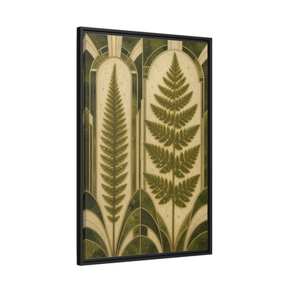 Side Mockup 13. Botanical Fern Frond shown as framed canvas print