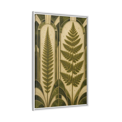 Side Mockup 9. Botanical Fern Frond shown as framed canvas print