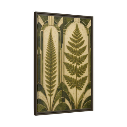 Side Mockup 11. Botanical Fern Frond shown as framed canvas print