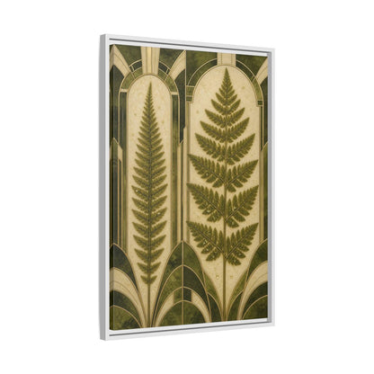 Side Mockup 10. Botanical Fern Frond shown as framed canvas print