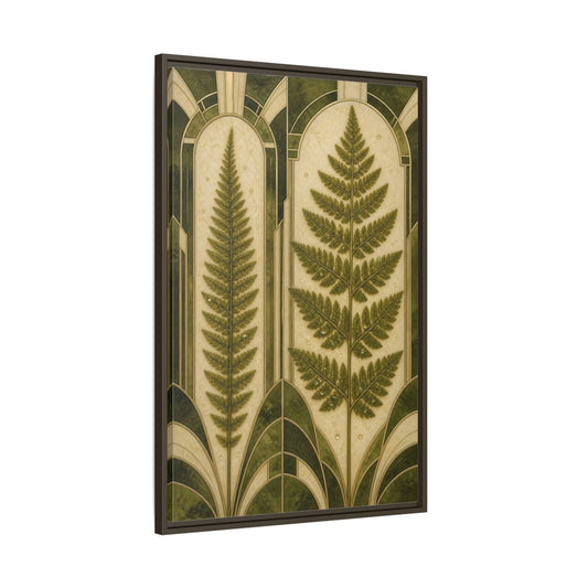 Main Mockup. Botanical Fern Frond shown as framed canvas print