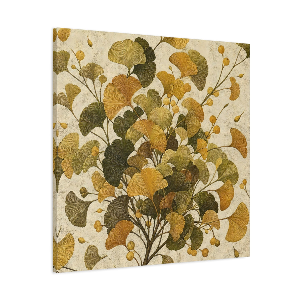 Side Mockup 3. Botanical Ginkgo Spray shown as canvas print