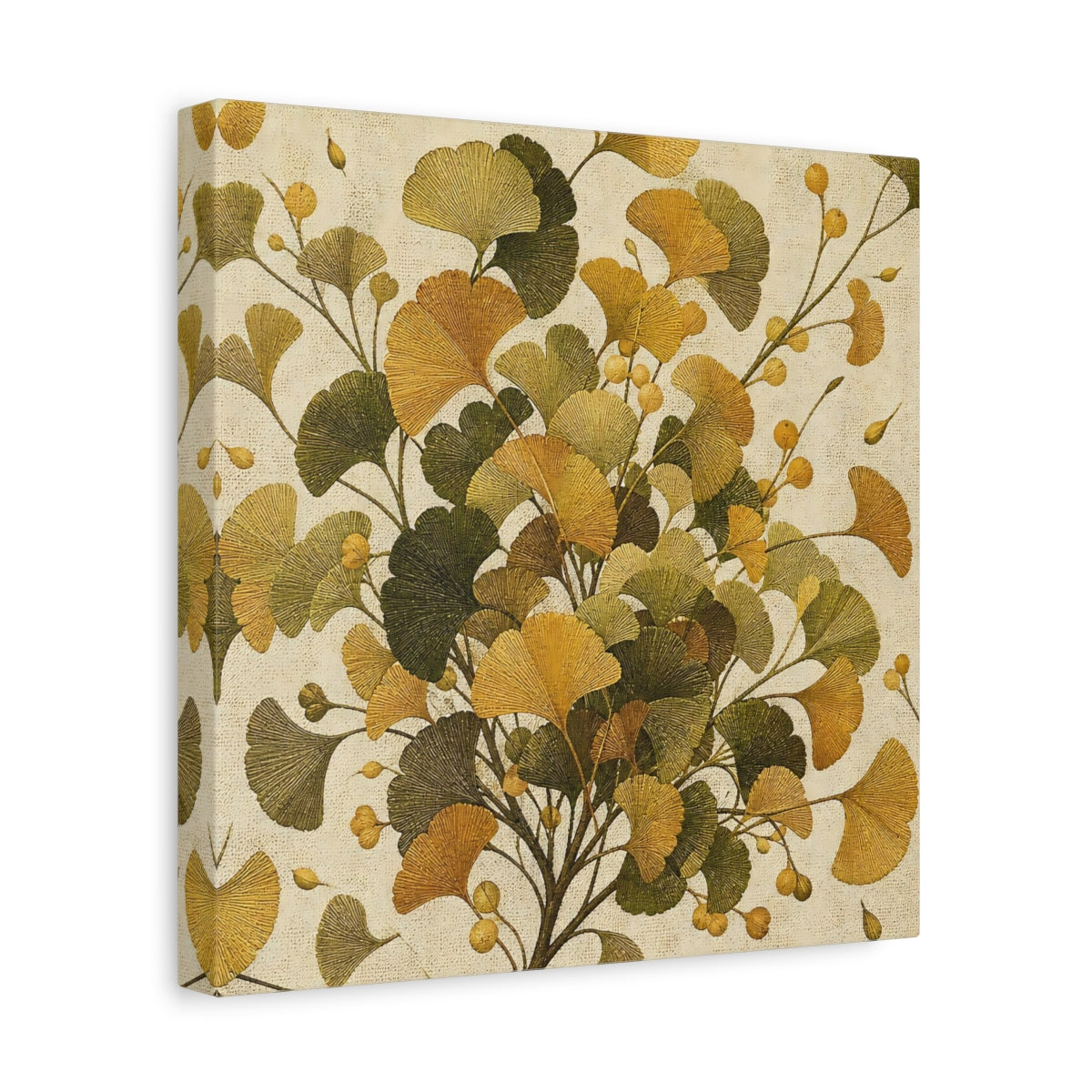Side Mockup 8. Botanical Ginkgo Spray shown as canvas print