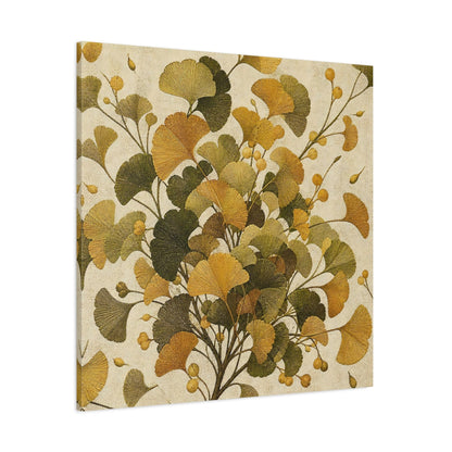 Side Mockup 1. Botanical Ginkgo Spray shown as canvas print