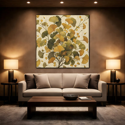 Mockup 2. Botanical Ginkgo Spray shown as canvas print