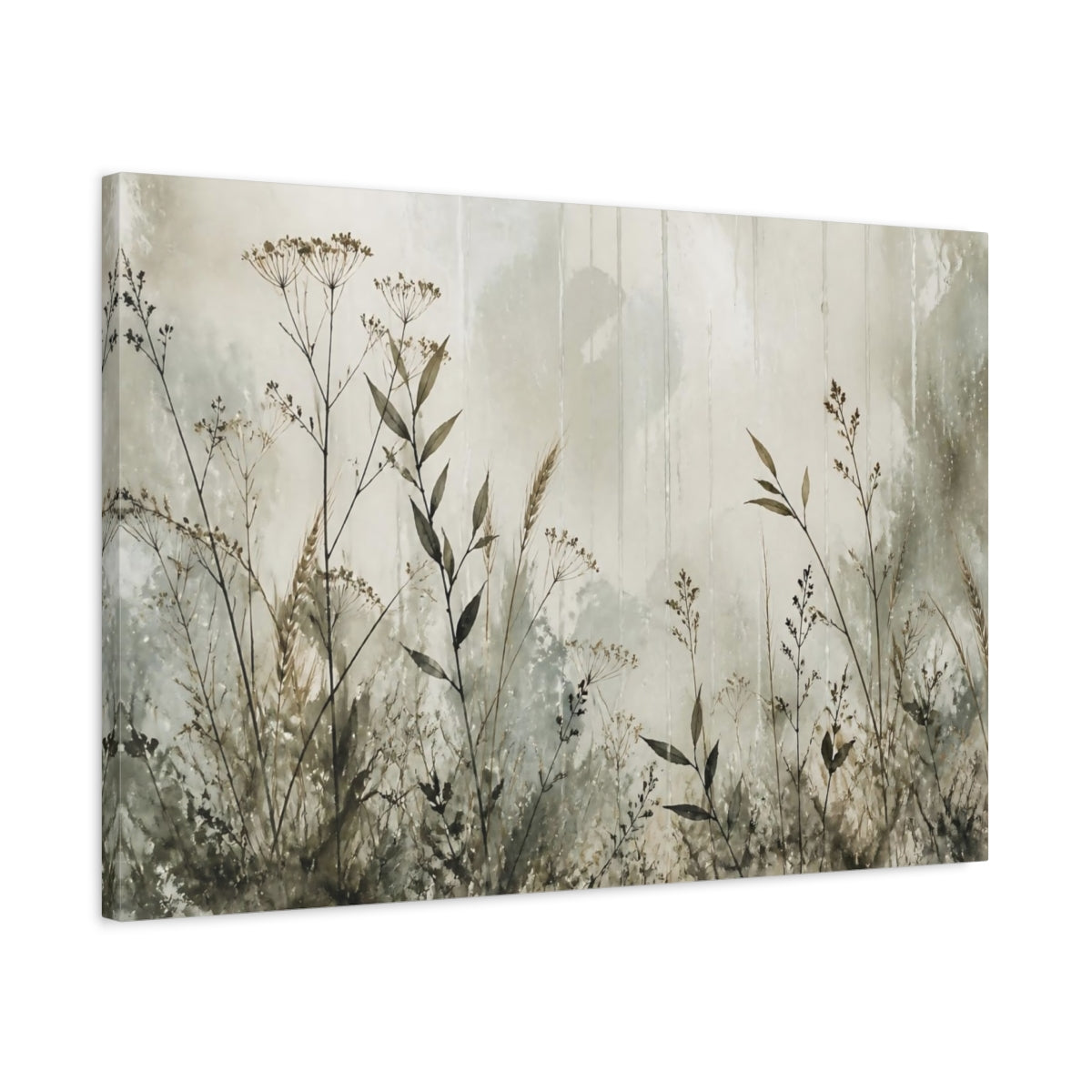 Side Mockup 2. Botanical Grasses Study shown as canvas print