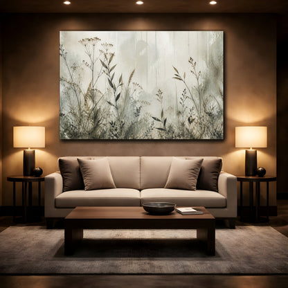 Mockup 2. Botanical Grasses Study shown as canvas print