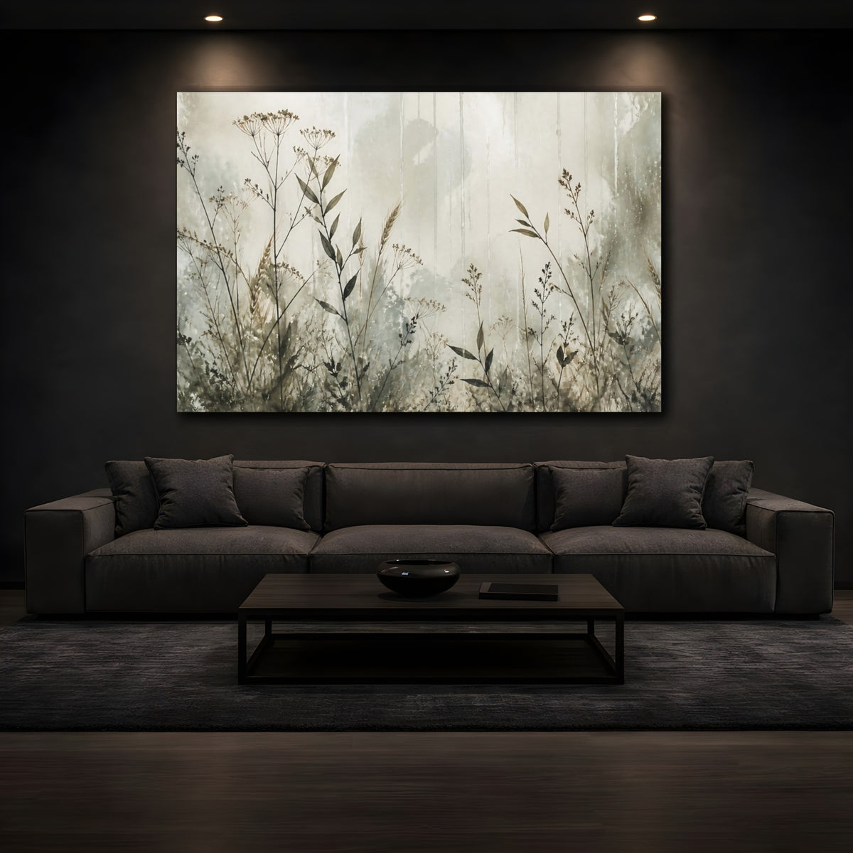 Mockup 3. Botanical Grasses Study shown as canvas print