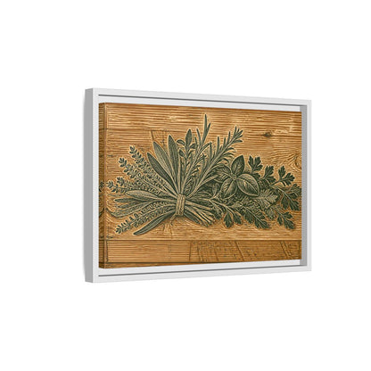 Side Mockup 4. Botanical Herb Bundle shown as framed canvas print