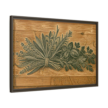 Side Mockup 11. Botanical Herb Bundle shown as framed canvas print