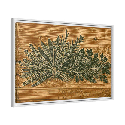 Side Mockup 10. Botanical Herb Bundle shown as framed canvas print