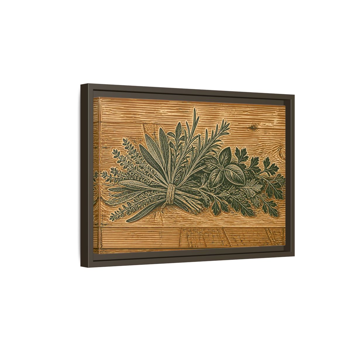 Side Mockup 5. Botanical Herb Bundle shown as framed canvas print
