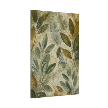 Side Mockup 1. Botanical Leaf Study shown as canvas print