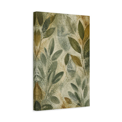 Side Mockup 4. Botanical Leaf Study shown as canvas print