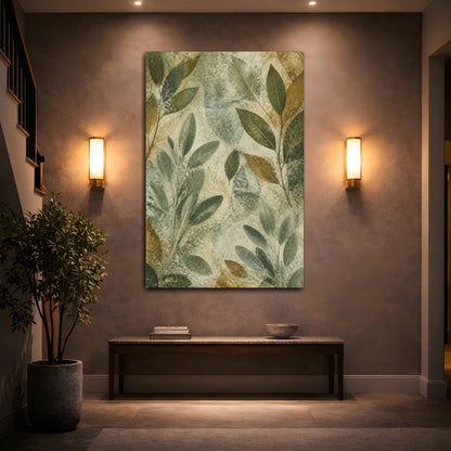 Mockup 2. Botanical Leaf Study shown as canvas print