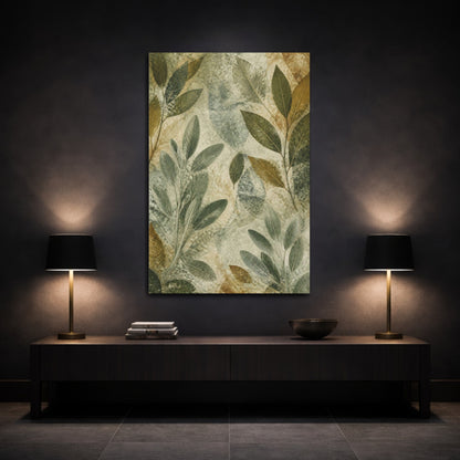 Mockup 3. Botanical Leaf Study shown as canvas print