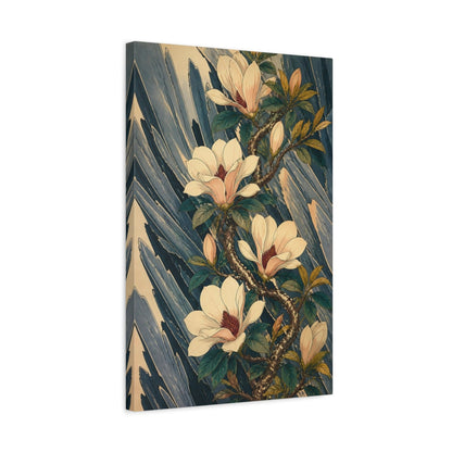 Side Mockup 3. Botanical Magnolia Branch shown as canvas print