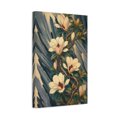 Side Mockup 4. Botanical Magnolia Branch shown as canvas print